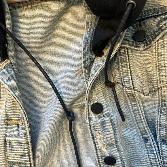 Blank NYC Blue and Black Jean Jacket with Modern Twist - Picture 8 of 8